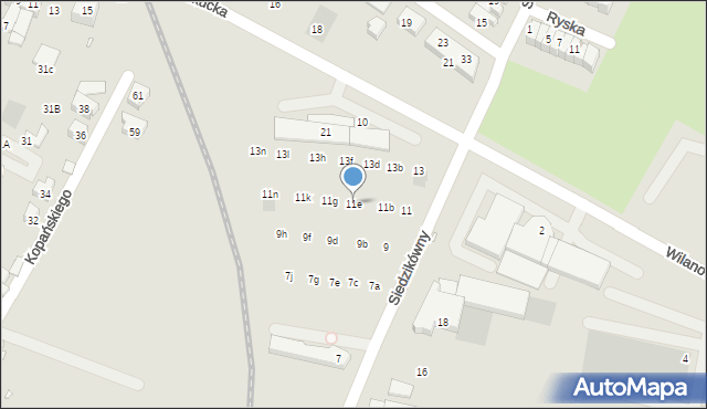 Wrocław, Siedzikówny-Inki Danuty, 11e, mapa Wrocławia