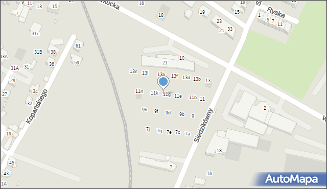 Wrocław, Siedzikówny-Inki Danuty, 11h, mapa Wrocławia