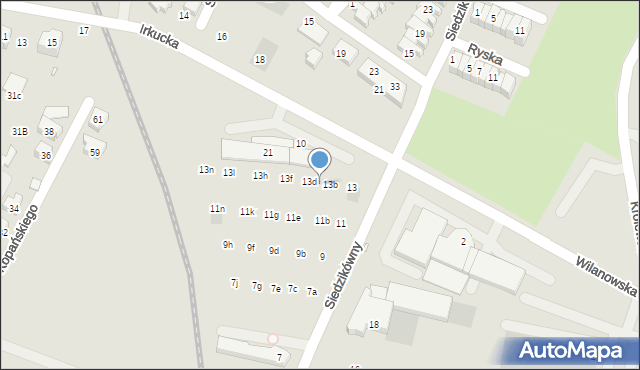Wrocław, Siedzikówny-Inki Danuty, 13c, mapa Wrocławia