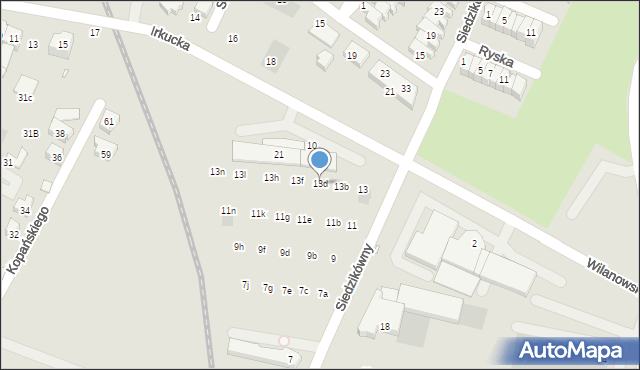Wrocław, Siedzikówny-Inki Danuty, 13d, mapa Wrocławia