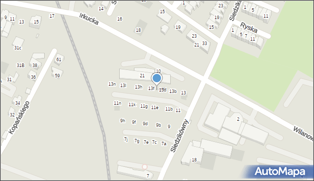 Wrocław, Siedzikówny-Inki Danuty, 13e, mapa Wrocławia
