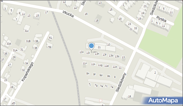 Wrocław, Siedzikówny-Inki Danuty, 13k, mapa Wrocławia
