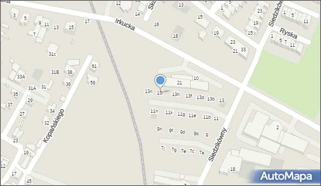 Wrocław, Siedzikówny-Inki Danuty, 13l, mapa Wrocławia