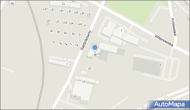 Wrocław, Siedzikówny-Inki Danuty, 18, mapa Wrocławia