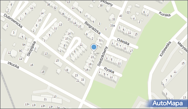 Wrocław, Siedzikówny-Inki Danuty, 25, mapa Wrocławia