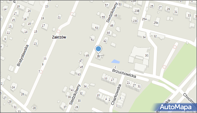 Wrocław, Siedzikówny-Inki Danuty, 38, mapa Wrocławia