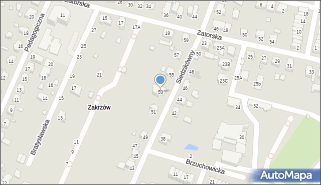 Wrocław, Siedzikówny-Inki Danuty, 53, mapa Wrocławia