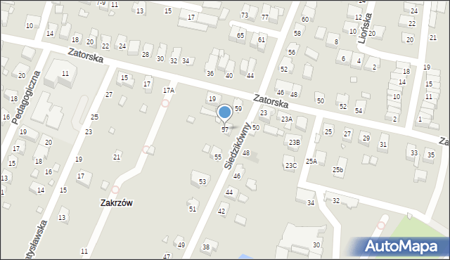 Wrocław, Siedzikówny-Inki Danuty, 57, mapa Wrocławia