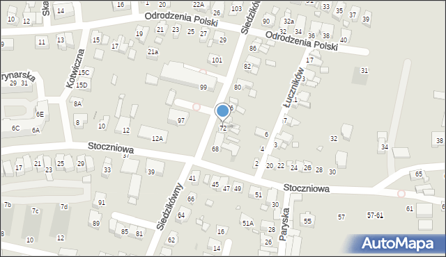 Wrocław, Siedzikówny-Inki Danuty, 72, mapa Wrocławia