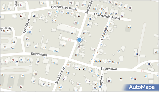 Wrocław, Siedzikówny-Inki Danuty, 74, mapa Wrocławia