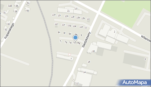 Wrocław, Siedzikówny-Inki Danuty, 7b, mapa Wrocławia