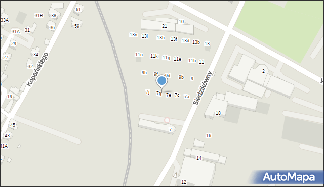 Wrocław, Siedzikówny-Inki Danuty, 7f, mapa Wrocławia