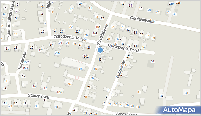Wrocław, Siedzikówny-Inki Danuty, 84, mapa Wrocławia