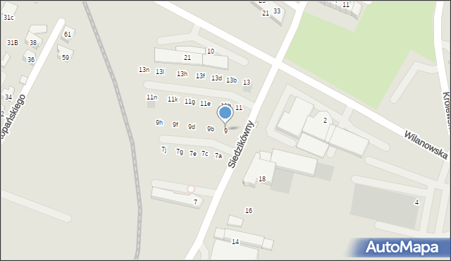 Wrocław, Siedzikówny-Inki Danuty, 9, mapa Wrocławia