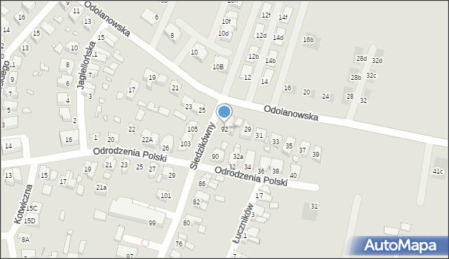 Wrocław, Siedzikówny-Inki Danuty, 92, mapa Wrocławia