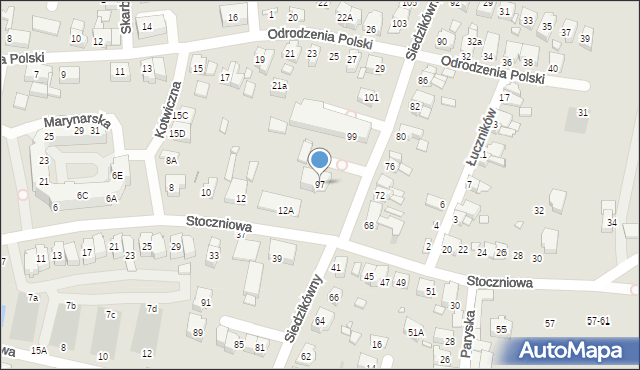 Wrocław, Siedzikówny-Inki Danuty, 97, mapa Wrocławia