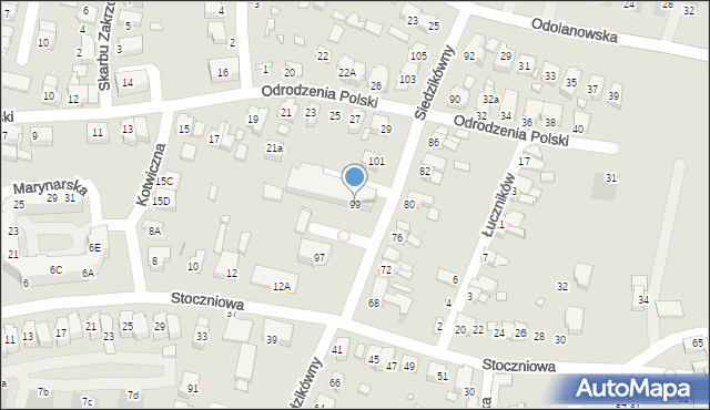 Wrocław, Siedzikówny-Inki Danuty, 99, mapa Wrocławia