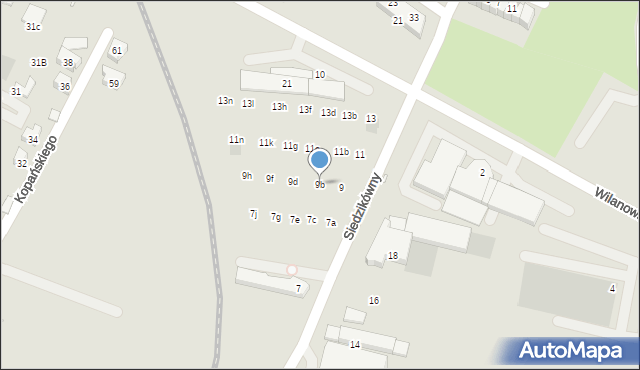 Wrocław, Siedzikówny-Inki Danuty, 9b, mapa Wrocławia