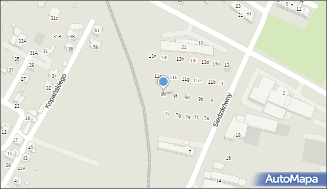 Wrocław, Siedzikówny-Inki Danuty, 9h, mapa Wrocławia