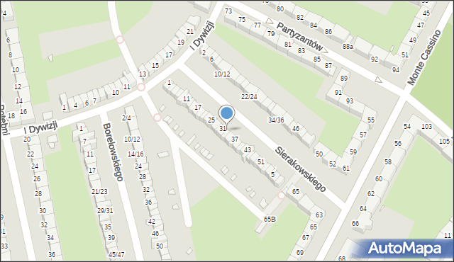 Wrocław, Sierakowskiego Zygmunta, 33, mapa Wrocławia