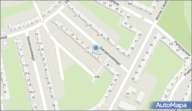 Wrocław, Sierakowskiego Zygmunta, 55, mapa Wrocławia