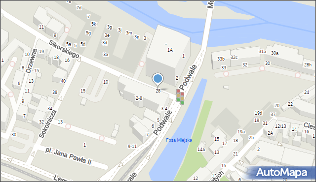Wrocław, Sikorskiego Władysława, gen., 28, mapa Wrocławia