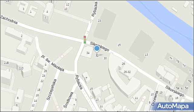 Wrocław, Sikorskiego Władysława, gen., 32, mapa Wrocławia