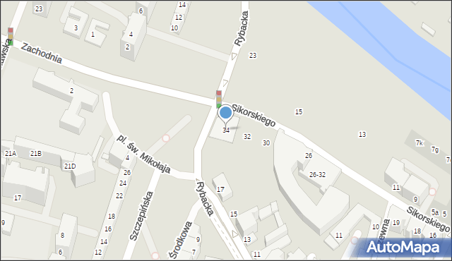 Wrocław, Sikorskiego Władysława, gen., 34, mapa Wrocławia