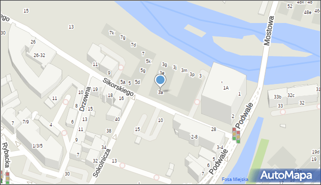 Wrocław, Sikorskiego Władysława, gen., 3a, mapa Wrocławia
