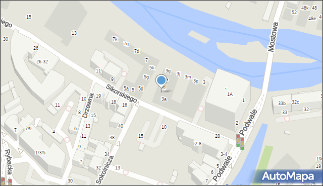 Wrocław, Sikorskiego Władysława, gen., 3c, mapa Wrocławia