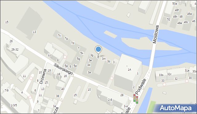 Wrocław, Sikorskiego Władysława, gen., 3j, mapa Wrocławia