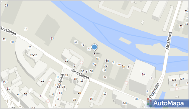 Wrocław, Sikorskiego Władysława, gen., 7, mapa Wrocławia