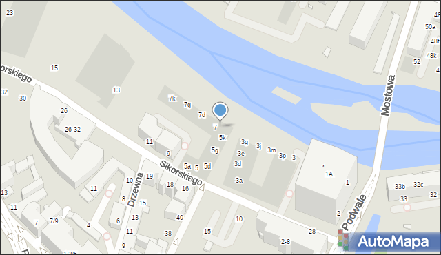 Wrocław, Sikorskiego Władysława, gen., 7a, mapa Wrocławia