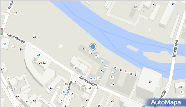 Wrocław, Sikorskiego Władysława, gen., 7f, mapa Wrocławia