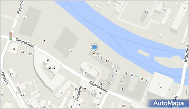 Wrocław, Sikorskiego Władysława, gen., 7k, mapa Wrocławia