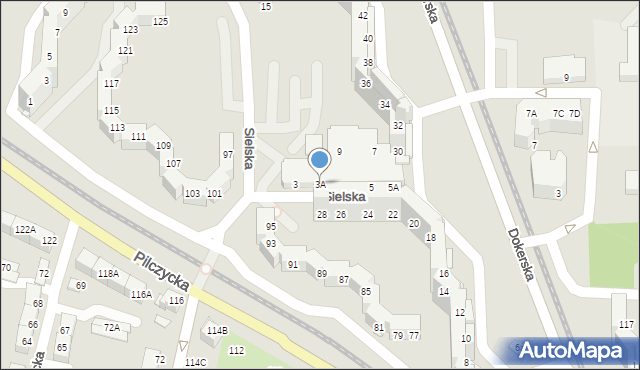 Wrocław, Sielska, 3A, mapa Wrocławia