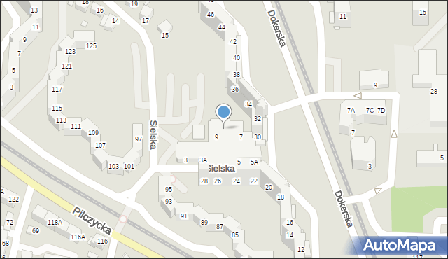 Wrocław, Sielska, 9A, mapa Wrocławia