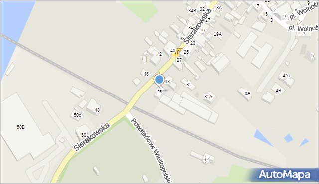Wronki, Sierakowska, 35, mapa Wronki