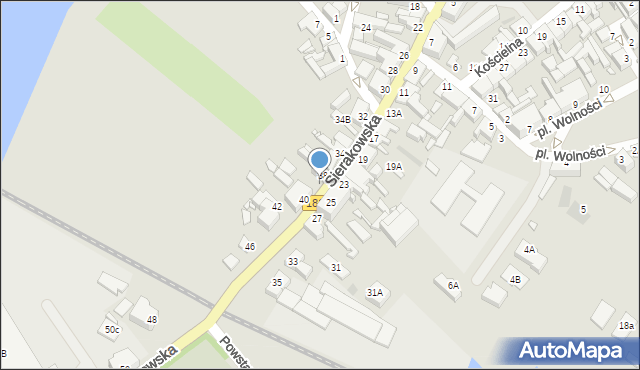 Wronki, Sierakowska, 38A, mapa Wronki