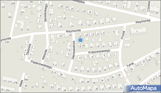 Wschowa, Sienkiewicza Henryka, 1, mapa Wschowa