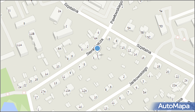 Wysokie Mazowieckie, Sienkiewicza Henryka, 1, mapa Wysokie Mazowieckie