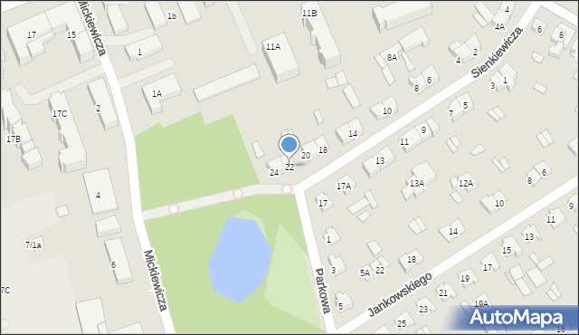 Wysokie Mazowieckie, Sienkiewicza Henryka, 22, mapa Wysokie Mazowieckie