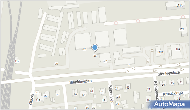 Wyszków, Sienkiewicza Henryka, 24, mapa Wyszków
