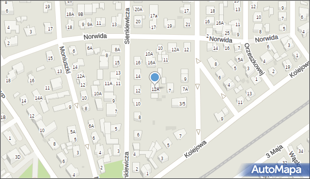 Ząbki, Sienkiewicza Henryka, 12A, mapa Ząbki