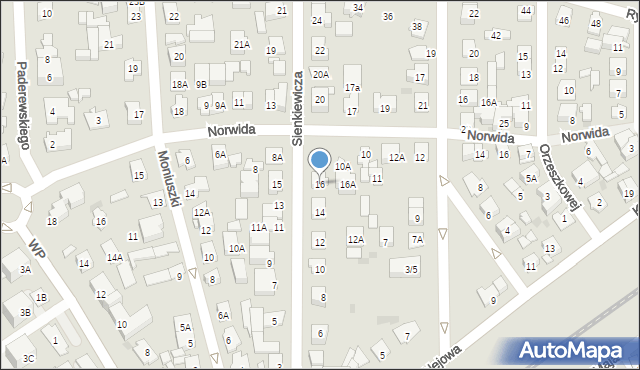 Ząbki, Sienkiewicza Henryka, 16, mapa Ząbki