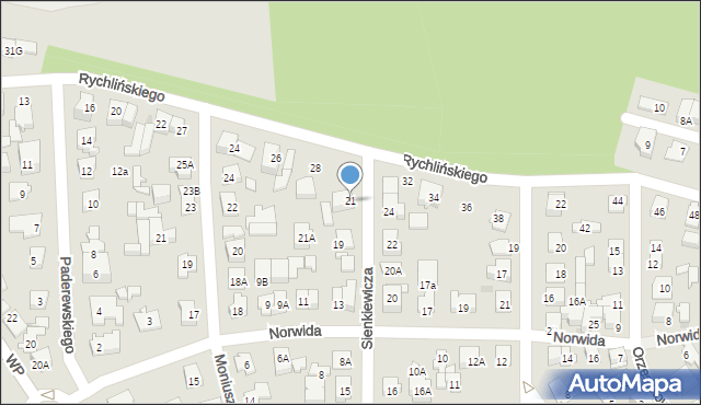 Ząbki, Sienkiewicza Henryka, 21, mapa Ząbki