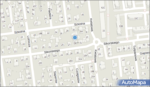 Ząbki, Sikorskiego Władysława, gen., 29, mapa Ząbki