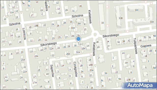 Ząbki, Sikorskiego Władysława, gen., 32, mapa Ząbki