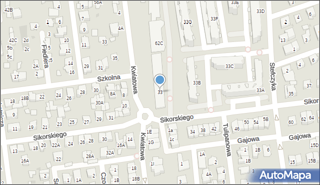 Ząbki, Sikorskiego Władysława, gen., 33, mapa Ząbki