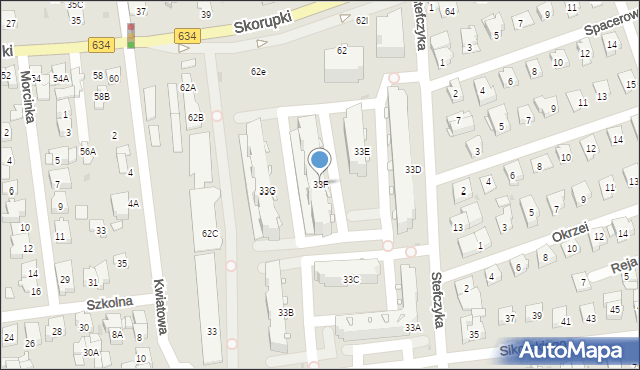 Ząbki, Sikorskiego Władysława, gen., 33F, mapa Ząbki